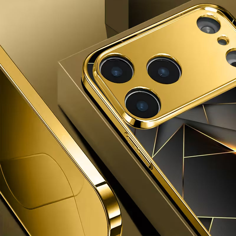 A Luxurious Black And Golden Artistic Textured Case