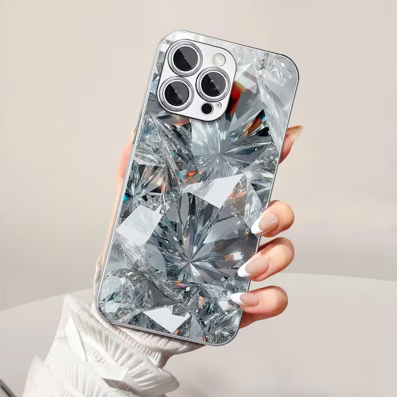 Luxury Metallic Texture Glass Case