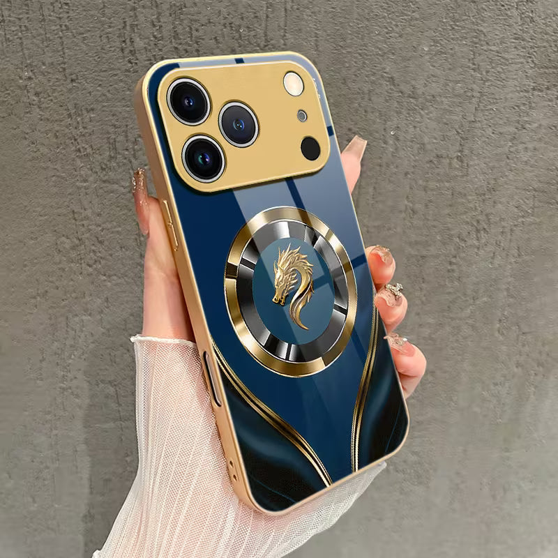 Metal Lens Ring Glass Phone Case