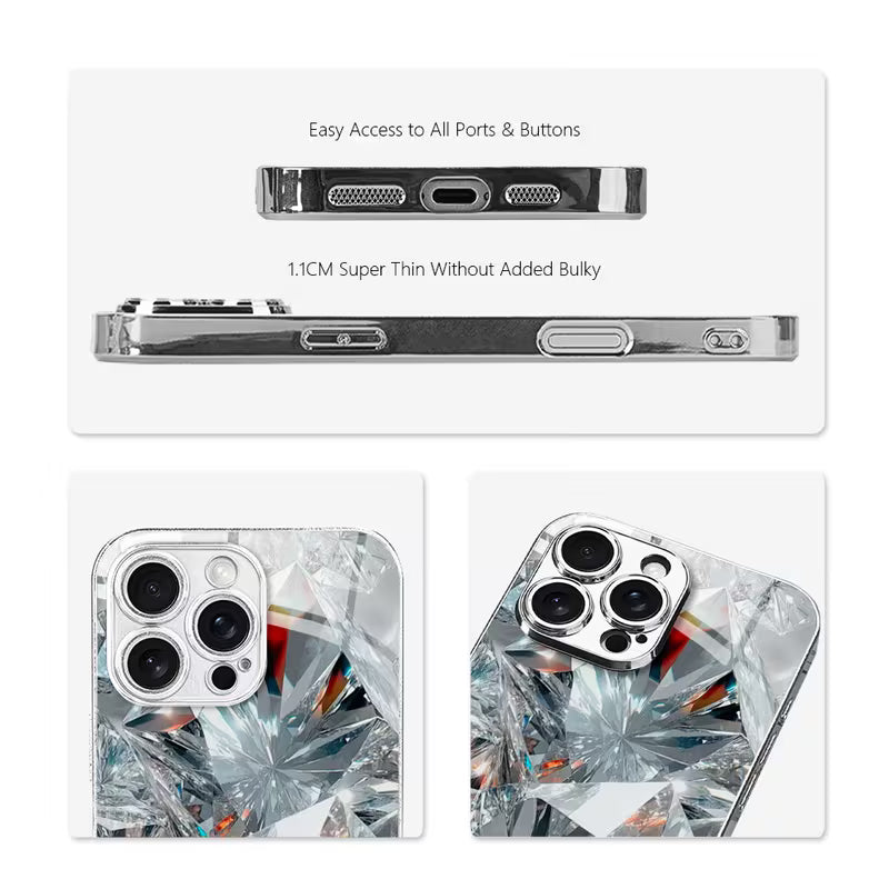 Luxury Metallic Texture Glass Case