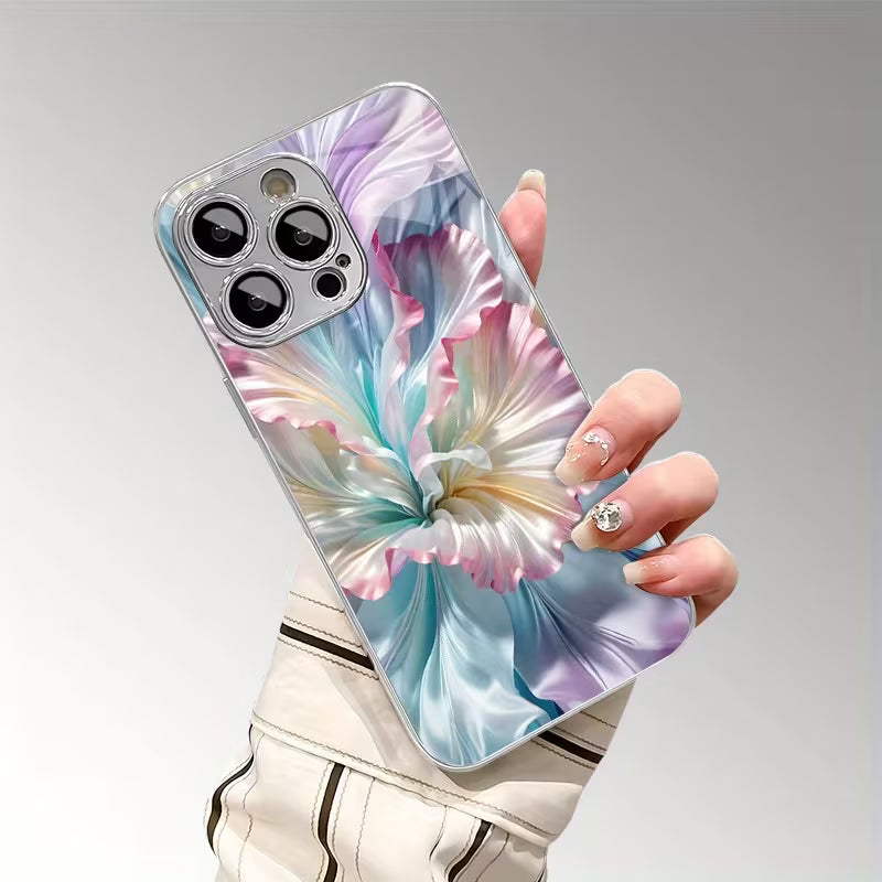 Gradient Flower Pattern Electroplated Case