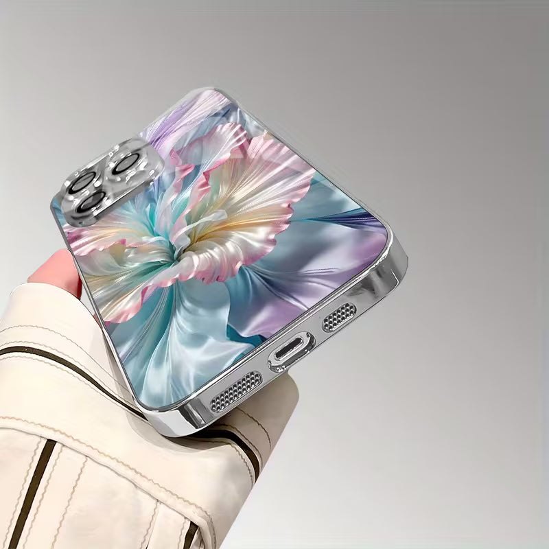 Gradient Flower Pattern Electroplated Case
