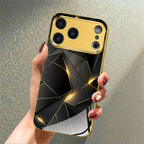 A Luxurious Black And Golden Artistic Textured Case