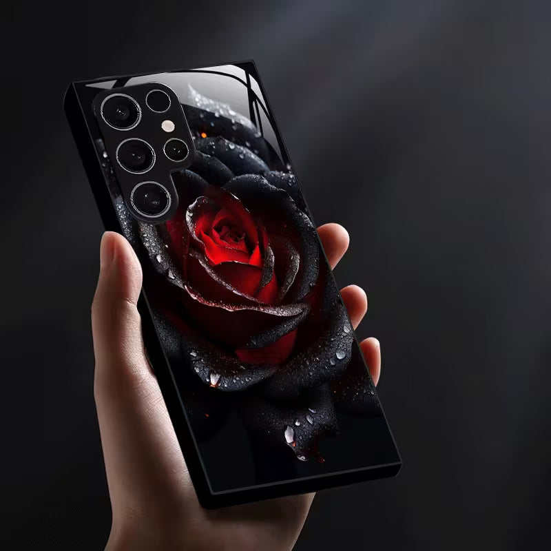 Galaxy S Series - Red Rose Dew Pattern Case