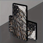 Metallized Honeycomb Texture Premium Glass Case