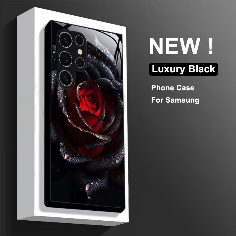 Galaxy S Series - Red Rose Dew Pattern Case