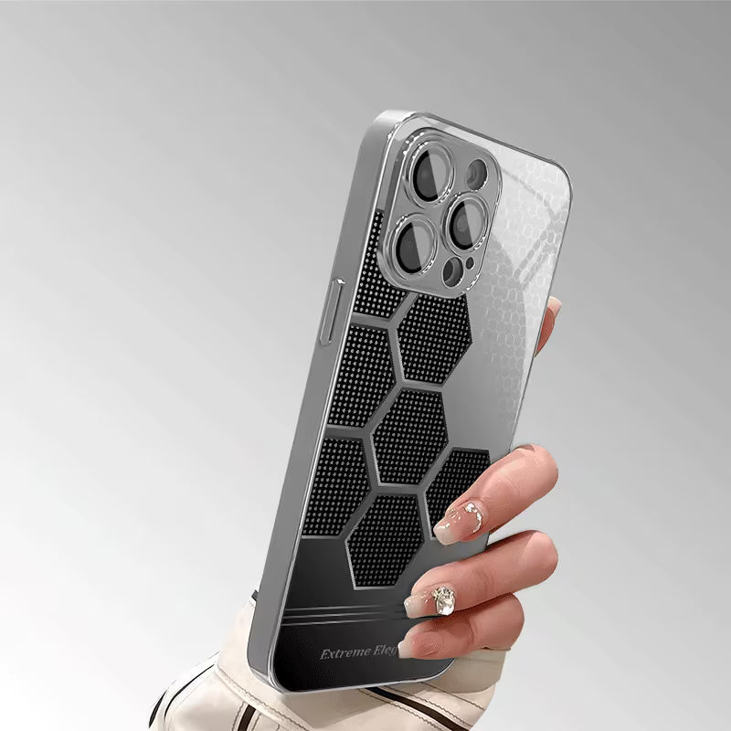 Black Hexagon Metal-Texture Case