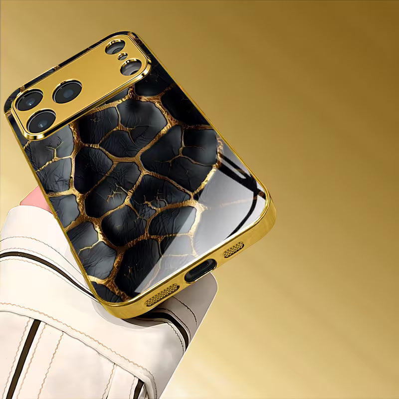 Luxury Golden Textured Electroplated Case