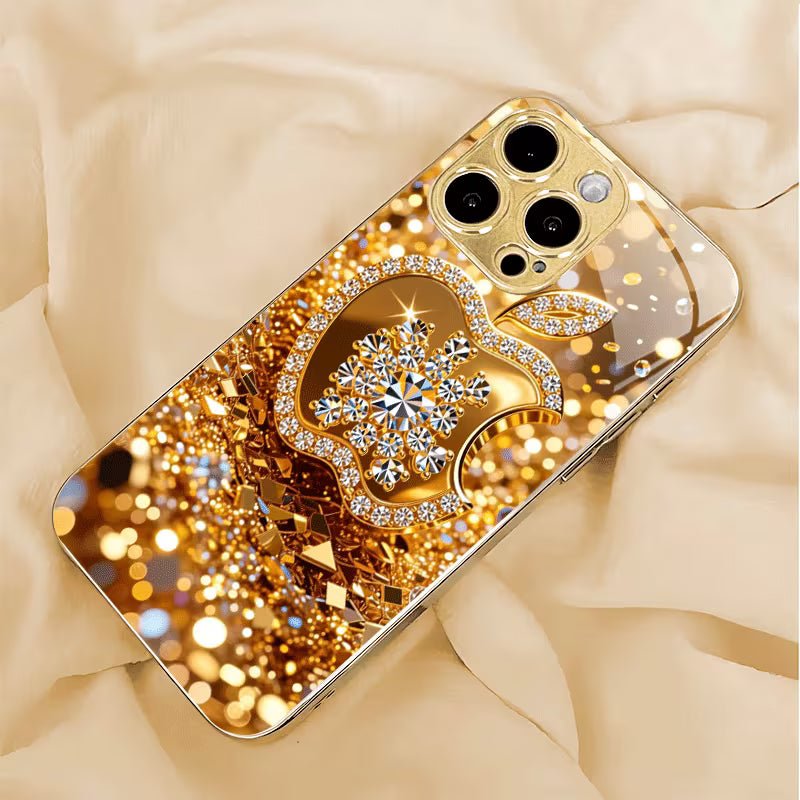 SnowFlake Gold Glass Case