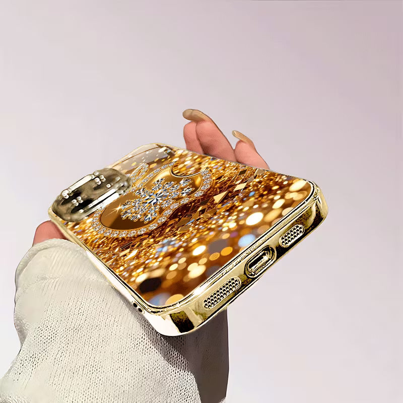SnowFlake Gold Glass Case