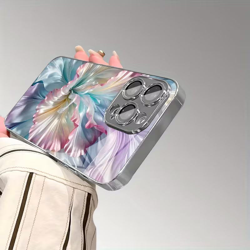 Gradient Flower Pattern Electroplated Case