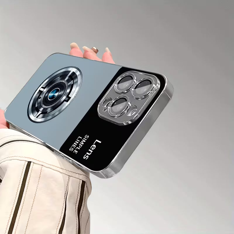 Premium Electroplated Silver Glass Case