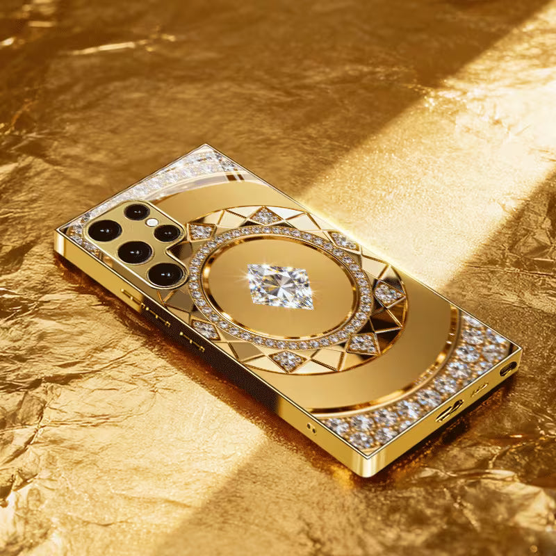 Premium Gold Diamond Plate High-End Artistic Case