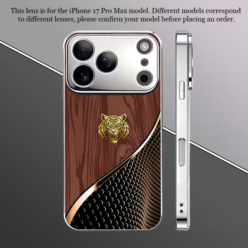 Golden Tiger Wood Grain Glass Case