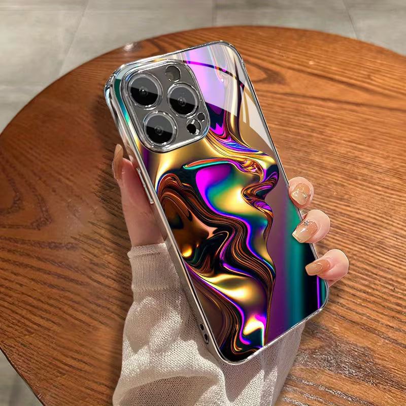 Iridescent Creative Textured Glass  Case