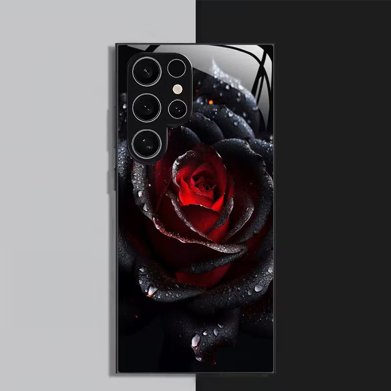 Galaxy S Series - Red Rose Dew Pattern Case