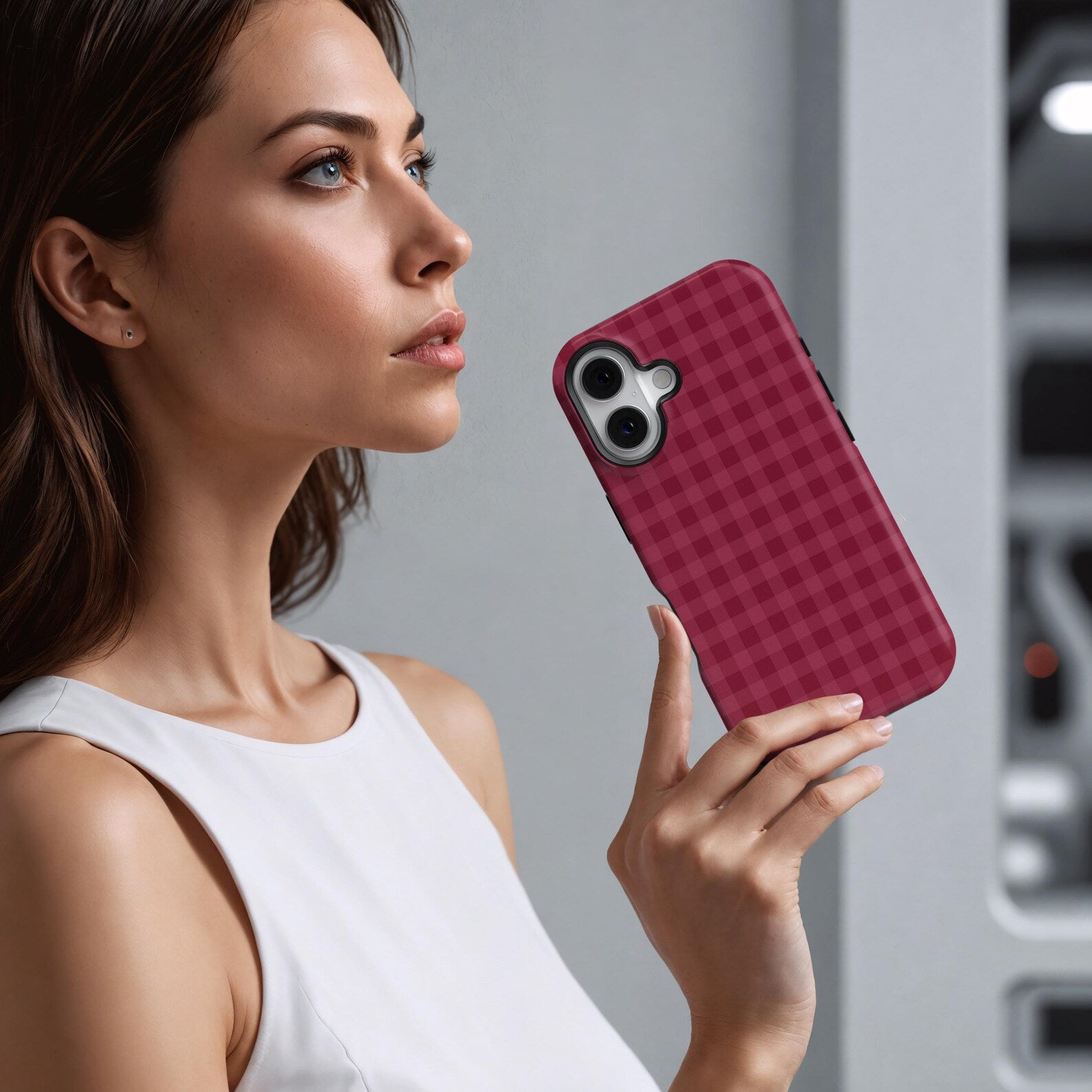 Fall Pomegrate Plaid Case