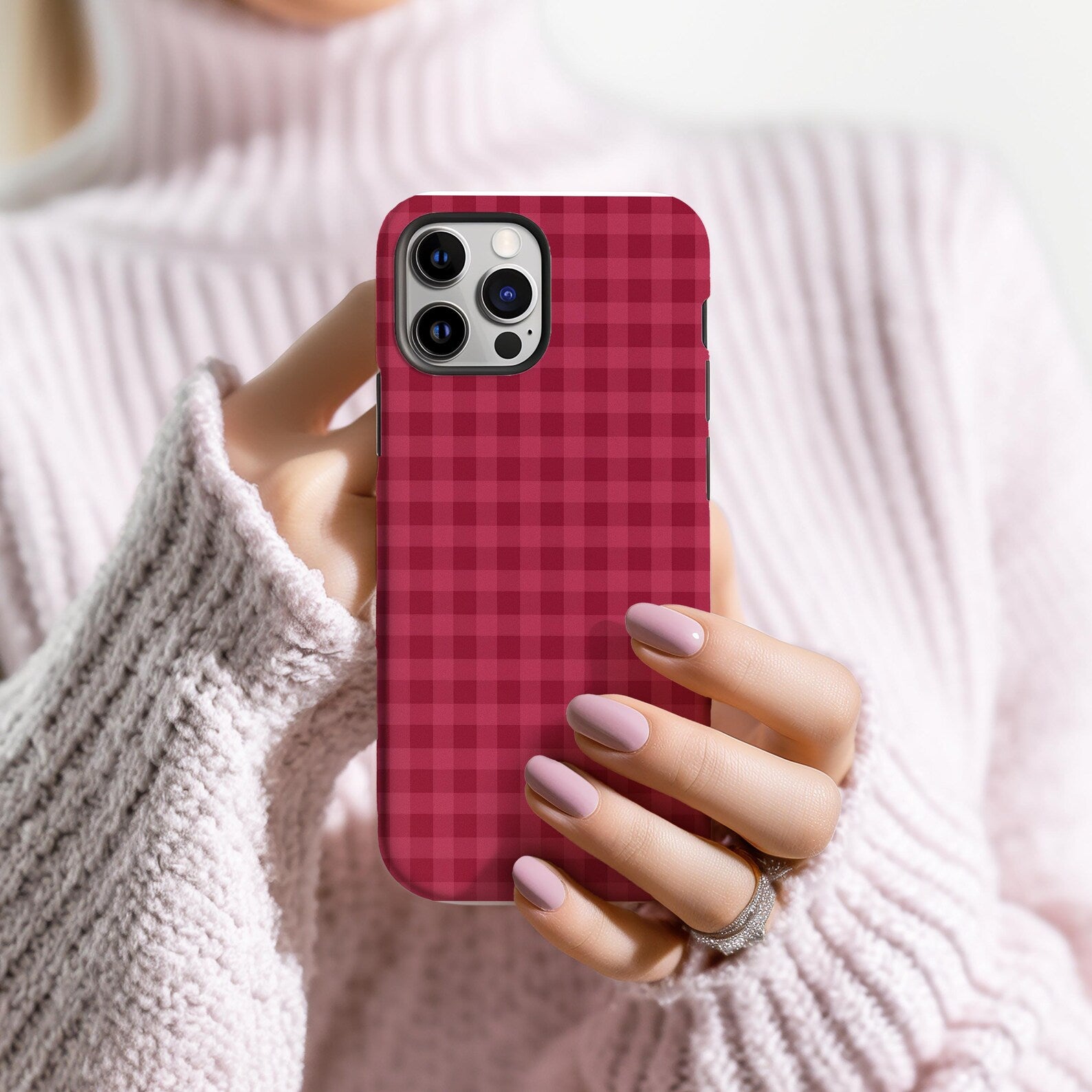 Fall Pomegrate Plaid Case