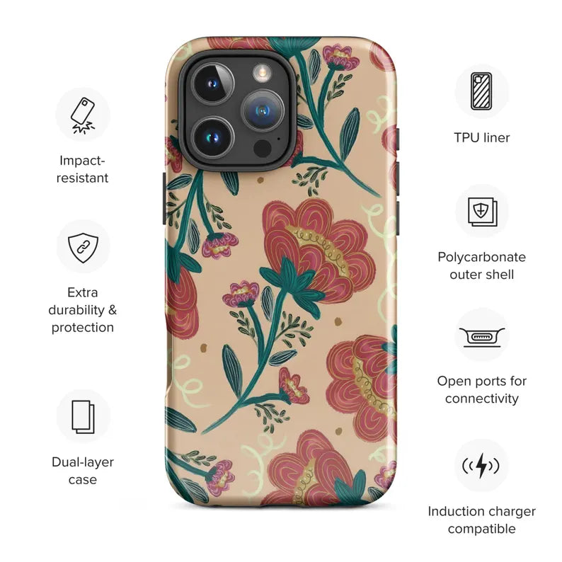 Whimsical Floral Sketch Case